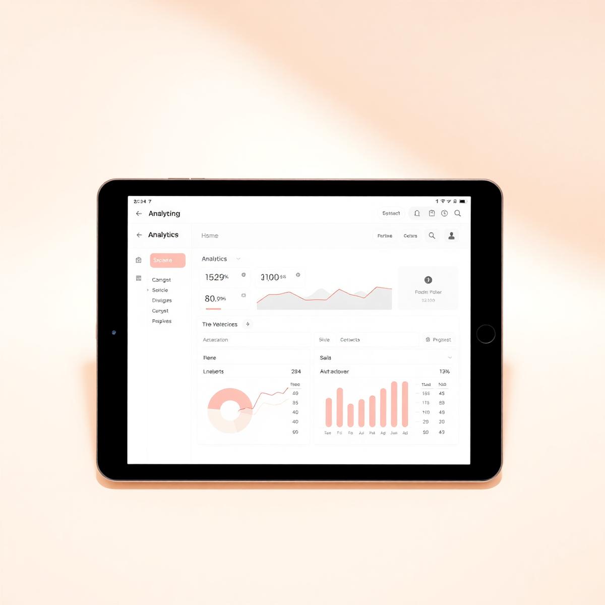 Commission and payroll dashboard on a tablet